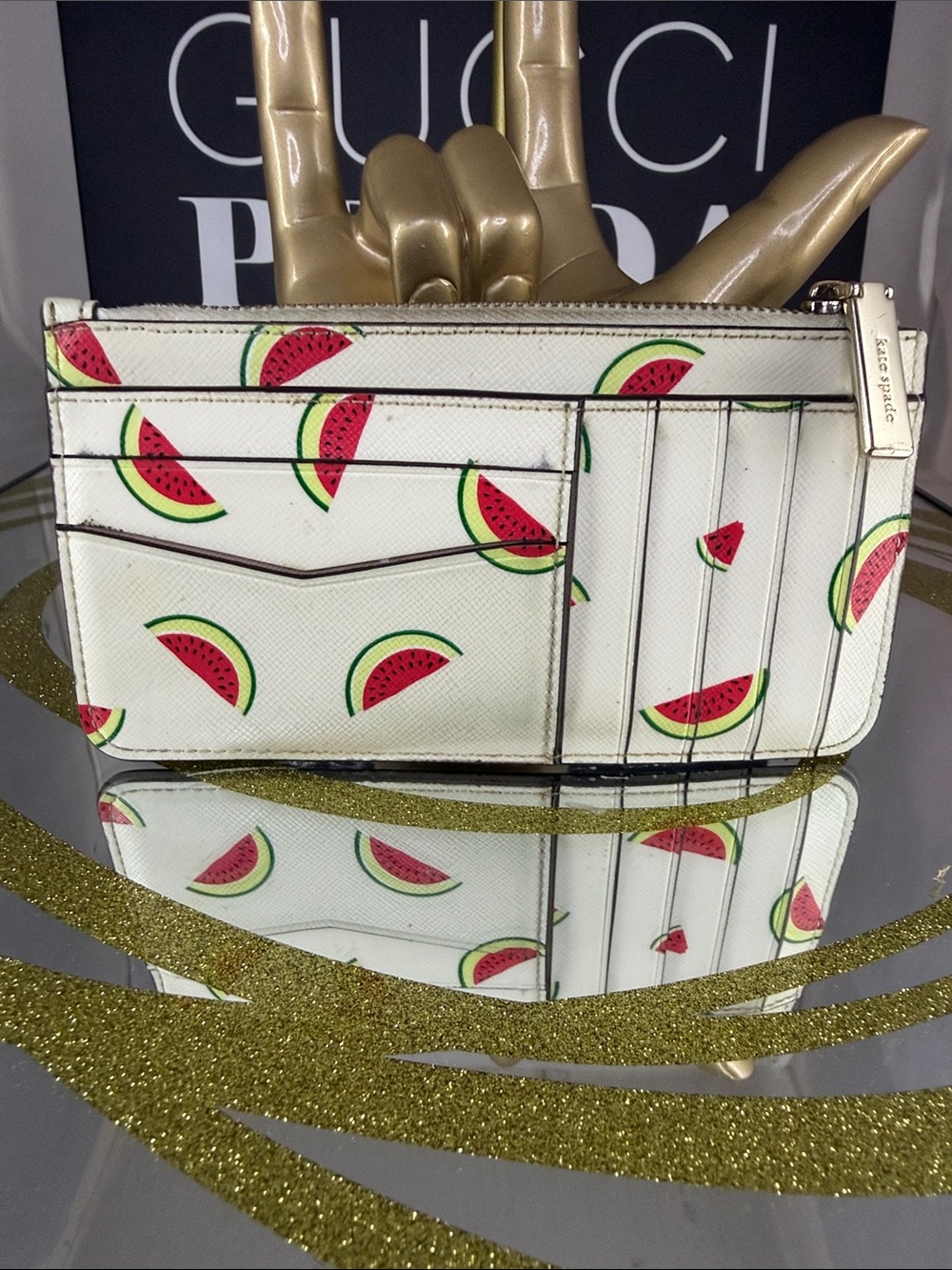 kate spade White Watermelon Slice Cardholder Wallet - Picture 6 of 7